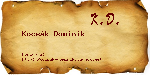 Kocsák Dominik névjegykártya