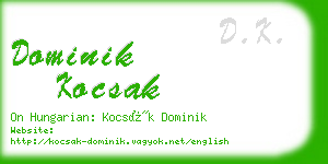 dominik kocsak business card